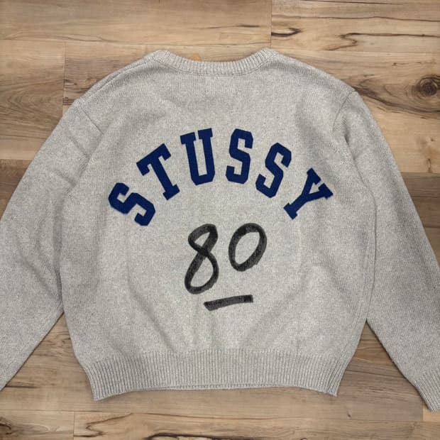 스투시 핸드라이튼 스웨터 헤더 그레이