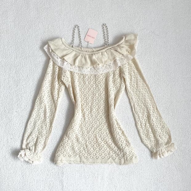 리즈리사 크림아이보리 진주 옾숄nt