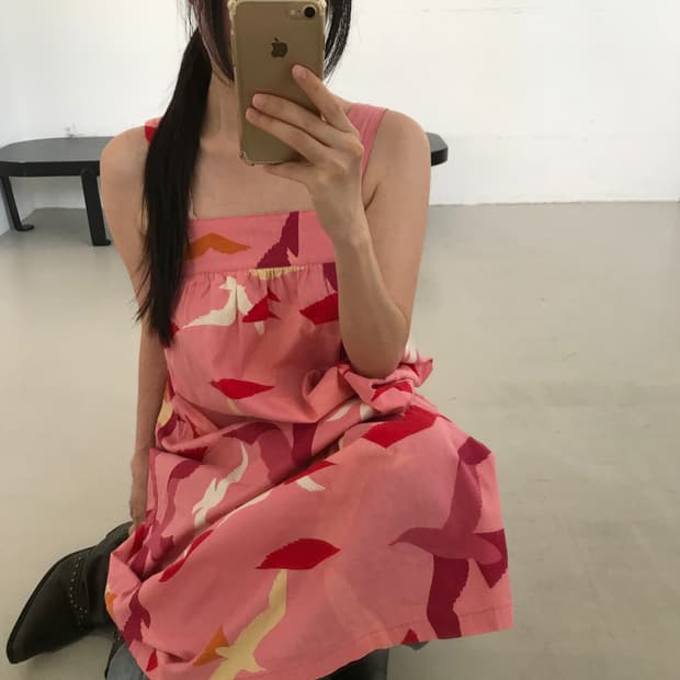 vintage pink pocket one-piece
