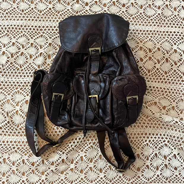 빈티지 쓰리포켓 미니 백팩