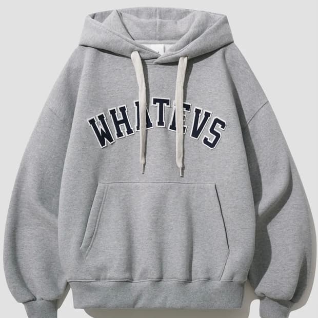 그레이 오버핏 후드티