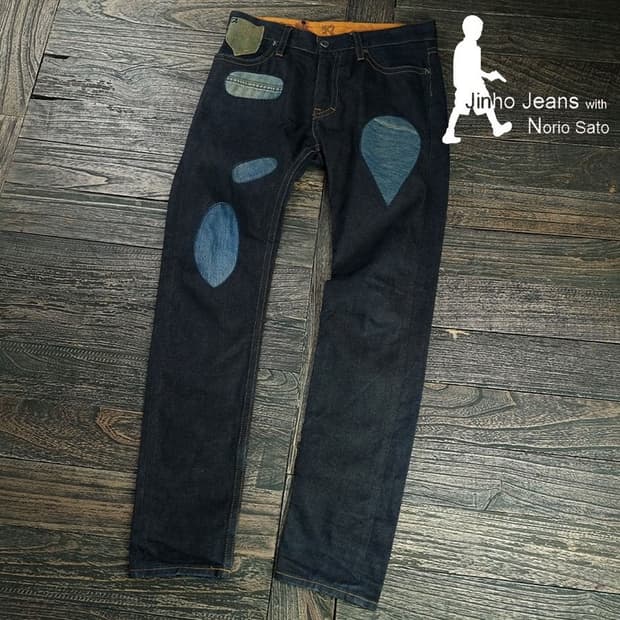 [진호 진스] 재팬 멀티 패치 슬림핏 데님 팬츠 청바지 M19837