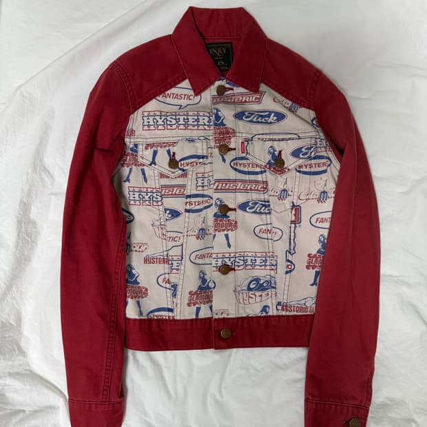 히스테릭글래머 KINKY jeans 레드 나그랑 데님 자켓