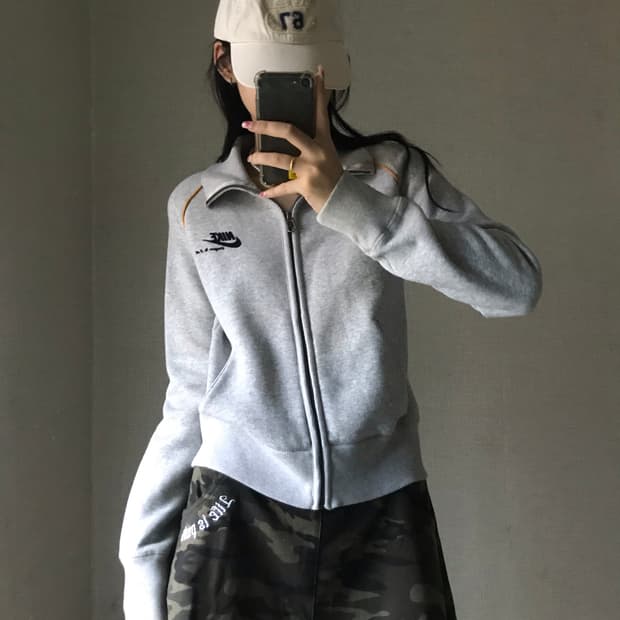 나이키 그레이 스웻 집업