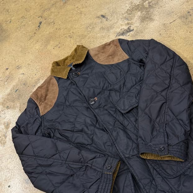 [정품/S] 폴로 랄프로렌 퀼팅 자켓 블랙 코듀로이 패치 b8