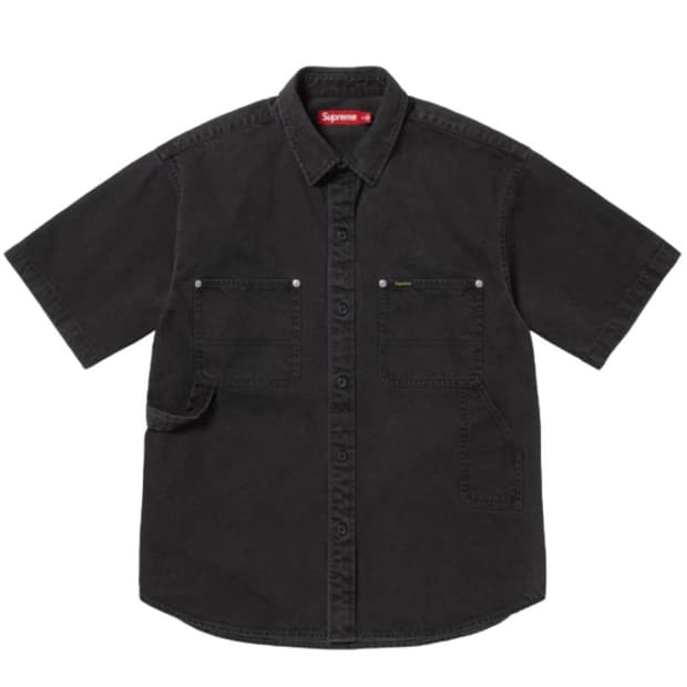 [XL] 슈프림 루즈핏 데님 페인터 숏 셔츠 블랙 25ss