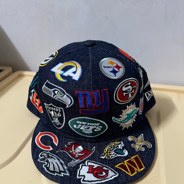 뉴에라 NFL 올 오버 스냅백 인디고 데님 스냅백