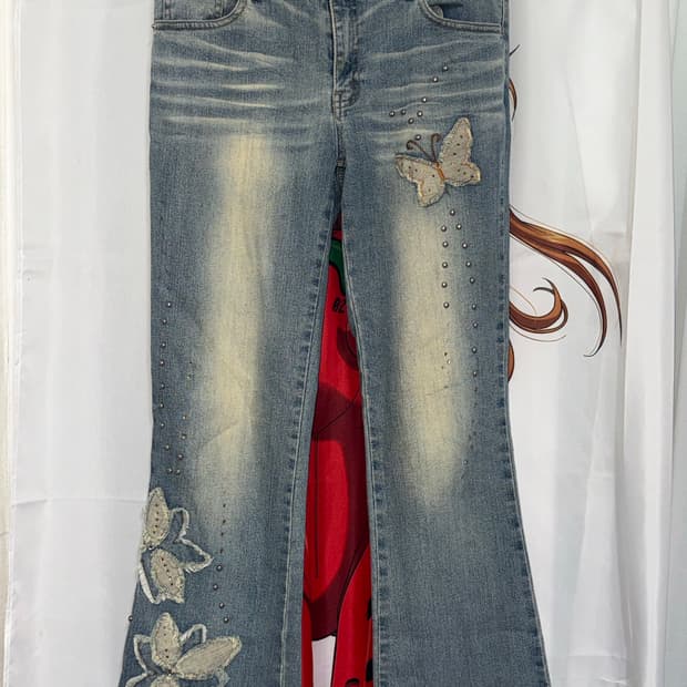 페어리 y2k 부츠컷 청바지