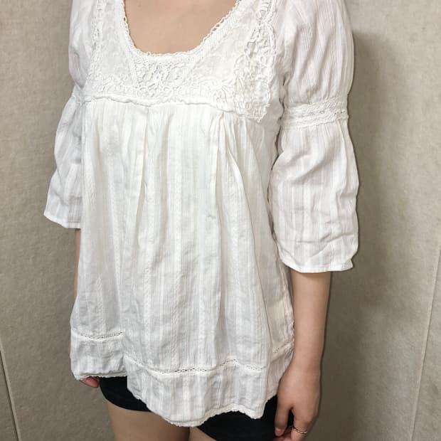 7부 레이스 자수 탑