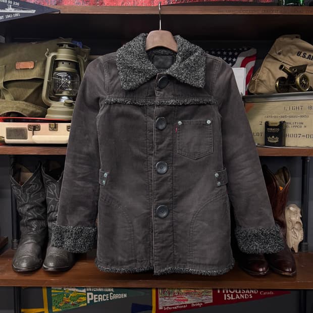 리바이스 레드 탭 신치백 플리츠 코듀로이 쉐르파 자켓 N222