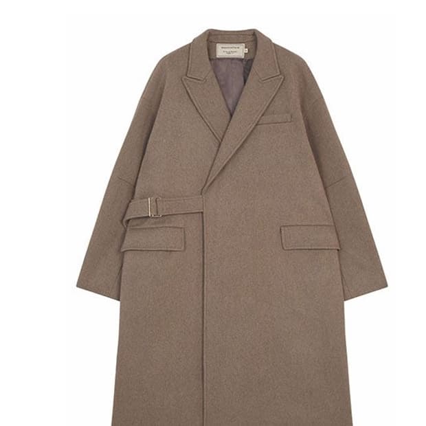 메종키츠네 울 로브코트 베이지