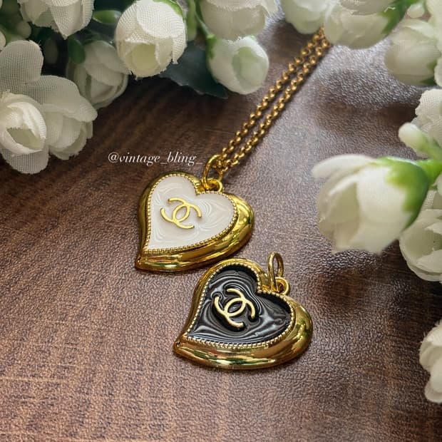 샤넬 골드 하트 목걸이