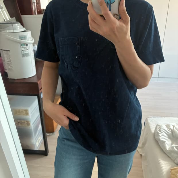 Left field nyc 데님 티셔츠 미디엄 made in usa