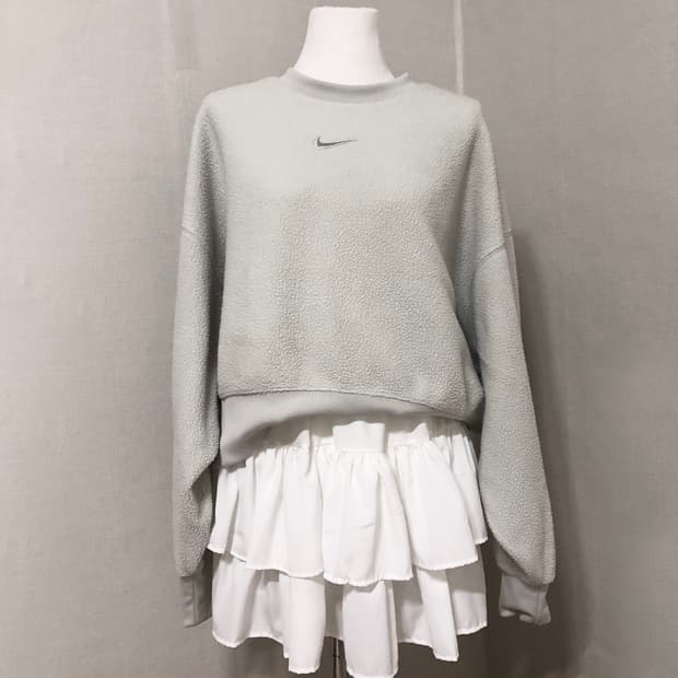 나이키 뽀글 크롭 맨투맨 S