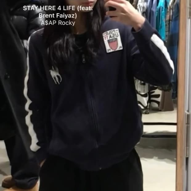 폴로 성조기 네이비 집업 XL