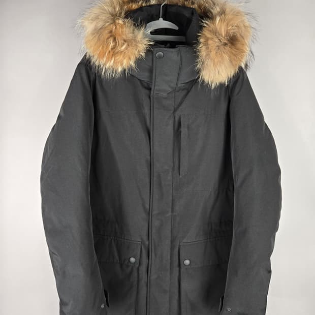 [무료배송]클럽 캠브리지 95 남성 라쿤퍼 덕 다운 패딩 점퍼 블랙