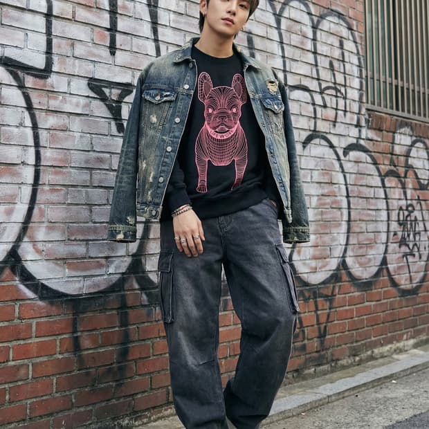 라이프워크 불독 맨투맨 블랙_M