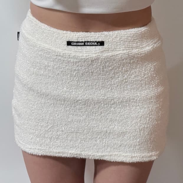 택포) 새상품 크랭크 CRANK SEOUL 트위드 니트 미니 스커트