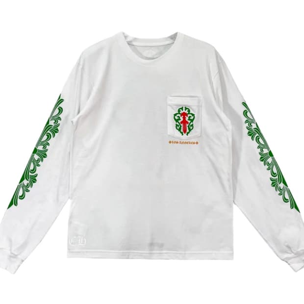 크롬하츠 대거 로고 롱슬리브 티셔츠 화이트 - 로스앤젤레스 한정