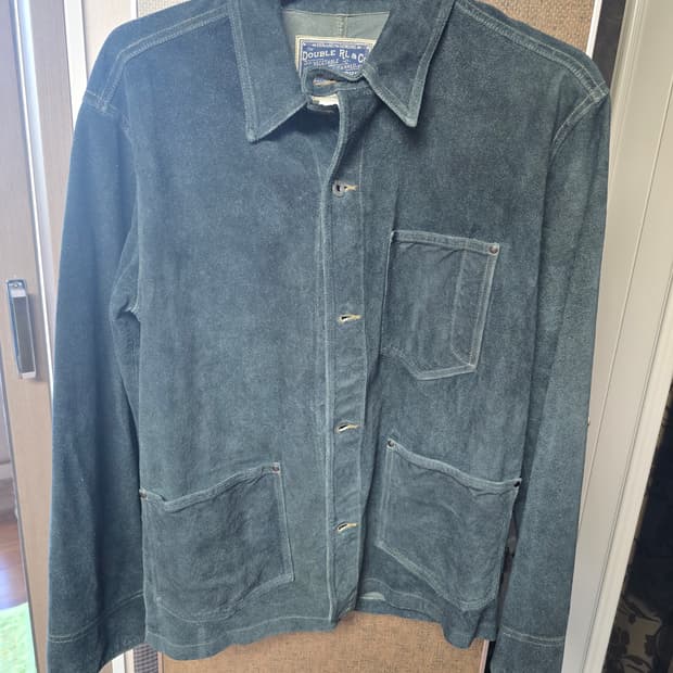 rrl 러프아웃 인디고 스웨이드자켓 m