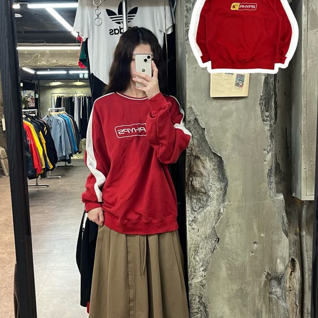 피지컬 디파트먼트 맨투맨 레드 L #csz2241