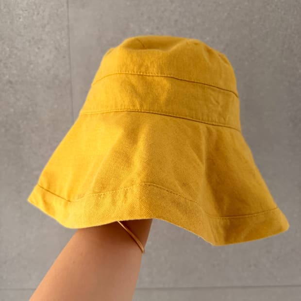 린넨 와이드 챙 모자 여름 휴양지