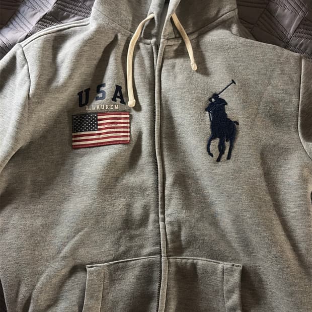 (급처) 폴로 랄프로렌 빅포니 성조 그레이 후드집업
