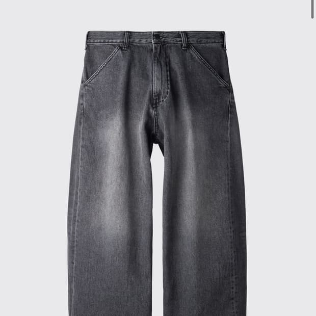 해칭룸  Wide Curve Jeans Washed Black (3m)