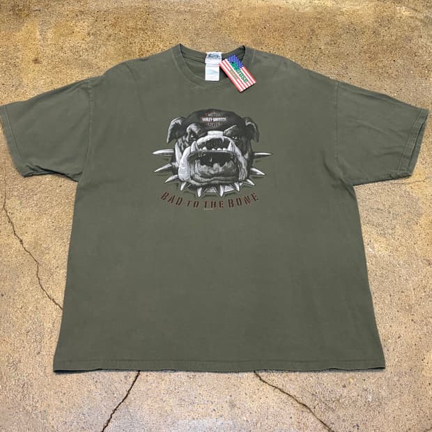 미국 빈티지 할리데이비슨 불독 반팔티