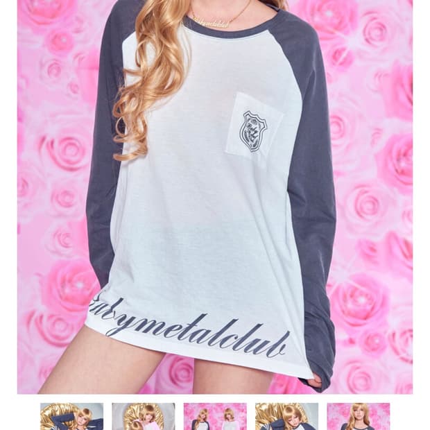 새상품 베이비메탈클럽 나그랑 래글런 티 그레이