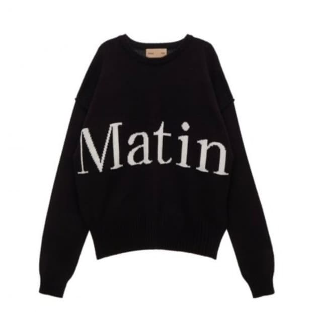 마뗑킴 빅로고 니트 풀오버 인 블랙