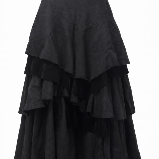 울 벨벳 롱 스커트