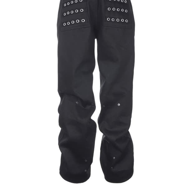 비엑세스 Eyelet Button Black Jeans