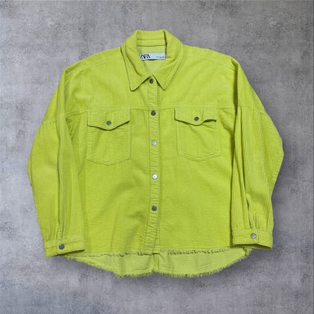 자라 옐로우 네온 코듀로이 자켓