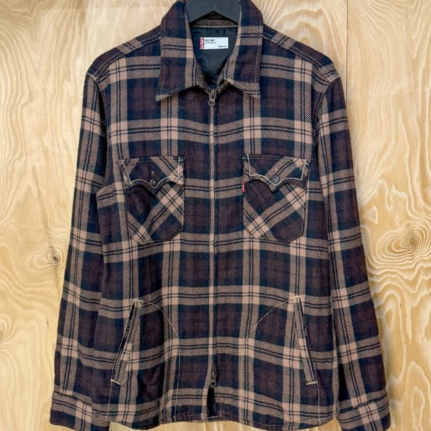 리바이스 웨스턴 체크 집업 셔츠