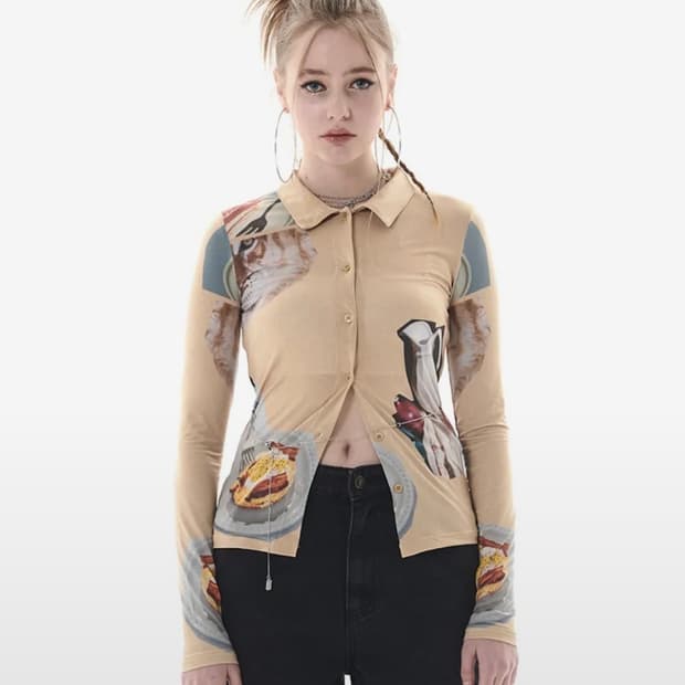 게이트리스 오브제 카라 티셔츠