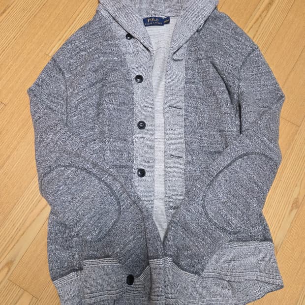 폴로 코튼 숄카라 가디건 L사이즈