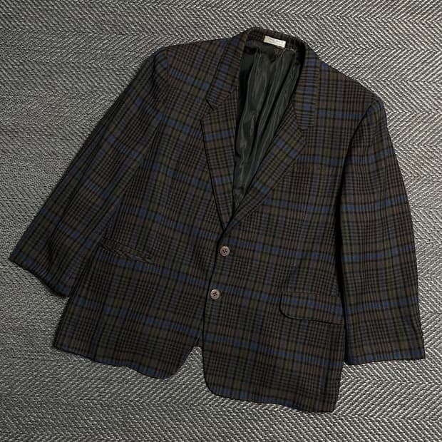 빈티지 아카이브 체크패턴 투버튼 블레이저y 5131