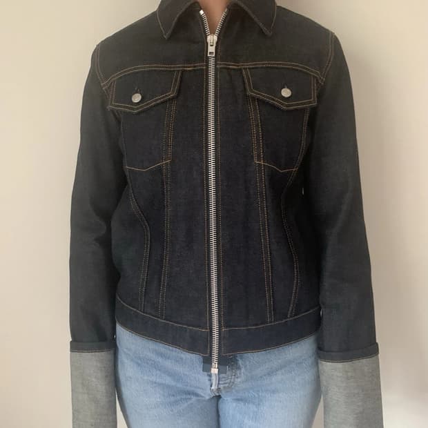 헬무트 랭 로우 데님 집업 트러커 자켓