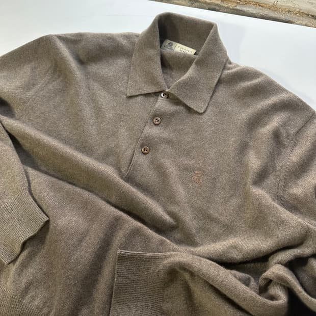 L 100 카운테스마라 딥베이지 루즈핏 캐시미어100% 카라넥니트