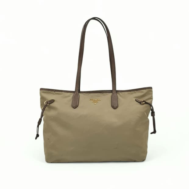 프라다 리나일론 금장 카키 쇼퍼백 숄더백