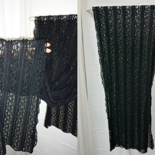 Black crochet mood muffler
