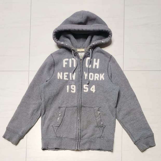 빈티지 아베크롬비 뉴욕 그레이 후드집업 M