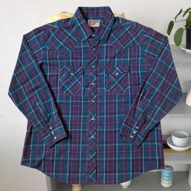 포켓 체크 셔츠 Made in U.S.A (Man 2XL) AB0230