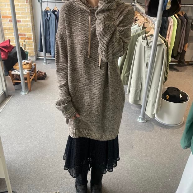 후드니트 원피스 