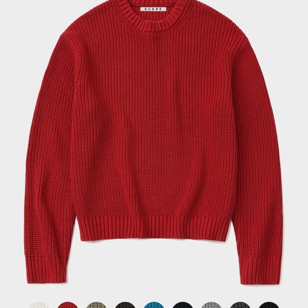 수아레 워셔블 크롭 하찌니트 L