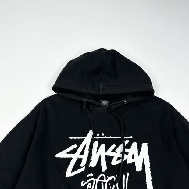 스투시 베이직 서울 블랙 후드티 (M)