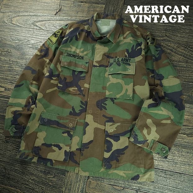 [빈티지] 90s US ARMY 우드랜드 카모 BDU 자켓 M20684