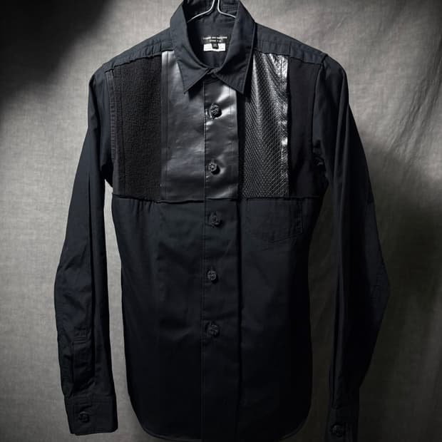 꼼데가르송 옴므 플러스 믹스 패널 셔츠