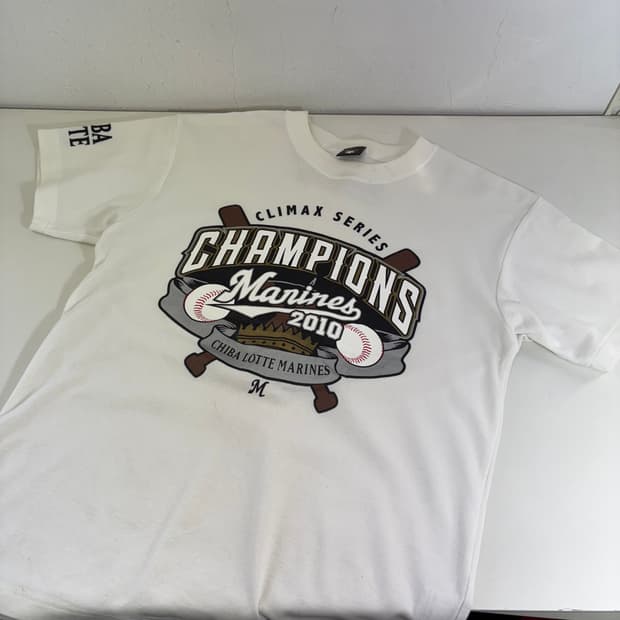 우먼M 데상트 크림화이트 NPB 치바롯데 챔피언스 반팔티